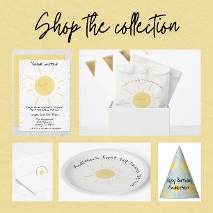 Happy Yellow, Pink, & Orange Sunshine Cute Sun  Wrapping Paper Sheet