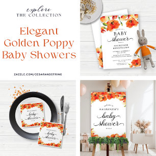 Summer Golden Poppy Baby Shower Invitation