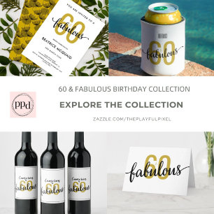 60 and Fabulous 60th Birthday Invitation