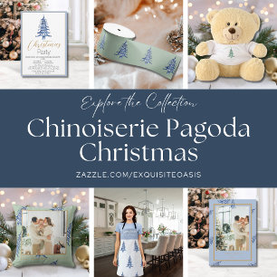 Sage Blue Pagoda Christmas Tree  Satin Ribbon