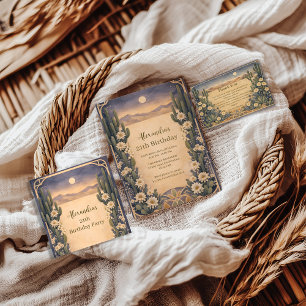Boho Desert Cactus Birthday Invitation