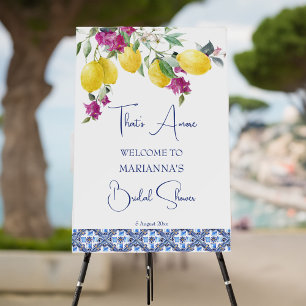 Italian lemons bougainvillea citrus bridal shower invitation