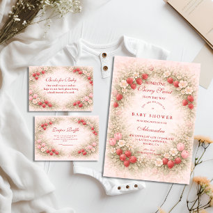 Strawberry Berry Sweet Diapper Raffle Enclosure Card