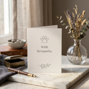 Quiet Luxury Pet Sympathy Card With Paw Print