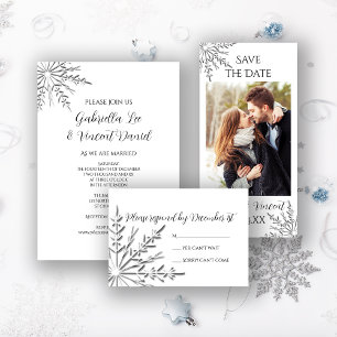 Snowflake Winter Wedding RSVP Response Card