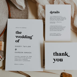 Modern Black Typography The Wedding Of Invitation