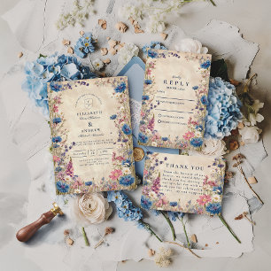 Romantic Spring Wildflower Wedding Invitation