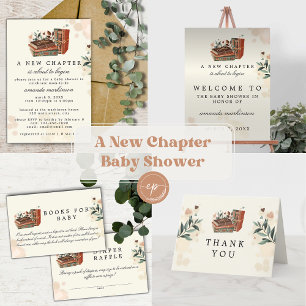 A New Chapter Is About to Begin Baby Shower Magnetic Invitation