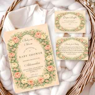 Blush Sage Rose Garden Diapper Raffle Enclosure Card