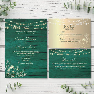 Rustic Emerald Green Wedding Save The Date