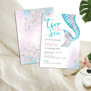 Under the Sea Watercolor Mermaid Invitation