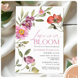 Love is in Bloom   Floral Bridal Shower Backdrops Tapestry
