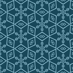 Teal Snowflake  Cushion