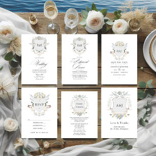 Lakeside Monogram Crest Wedding Photo Save The Date
