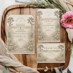 Rustic Desert Meadow Wedding Save The Date