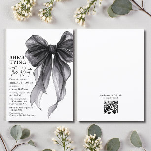 She's Tying The Knot QR Code Bridal Shower Invitation