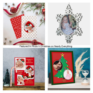 Candy Cane Heart Your Photo Holiday Card