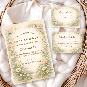 Blush Yellow Wildflower Baby Shower Napkin