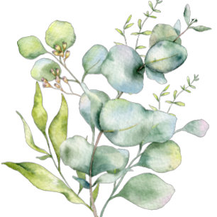 Greenery watercolor eucalyptus with photo  foil  f foil invitation postcard
