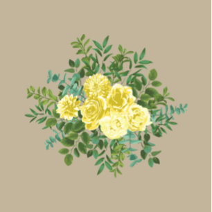 Yellow Vintage Rose Elegant Wedding Invitation