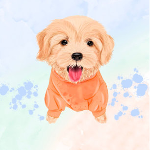 Cute Puppy Dog and Watercolor Boy Baby Shower Invitation