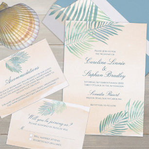 Sand and Palms Beach Wedding Invitation