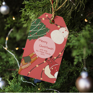 Playful Christmas Characters with Lights  Gift Tags