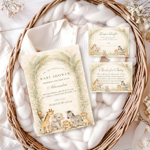 Safari Jungle Animals Arch Baby Shower Napkin