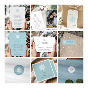 LIGHT BLUE SNOWFLAKE WINTER FAMILY ADDRESS RETURN ADDRESS LABEL