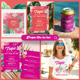 Tropic like its hot Pink Bachelorette party Invitation