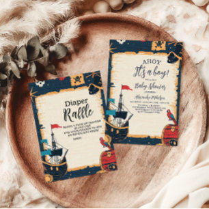 Nautical Pirate Baby Shower Books for Baby Enclosure Card