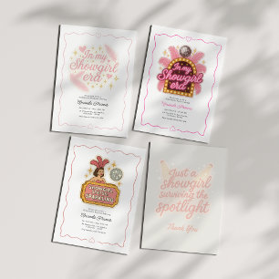 Disco Glam Hot Pink Showgirl Era Bachelorette Invitation