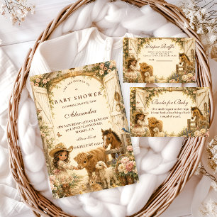 Timeless Girl Western Boho Baby Shower Invitation