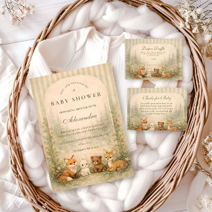 Rustic Woodland Baby Animals Baby Shower Napkin