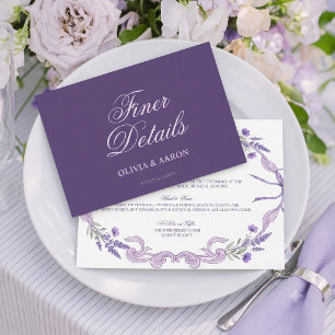 Whimsical Purple Floral Victorian Bar/Dinner Menu
