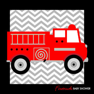 Firetruck Sound the Alarm Boy Baby Shower Invite