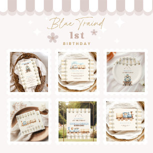 Train 1st Birthday  Thank You Card