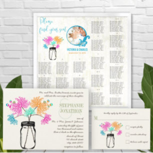 Romantic Firefly Mason Jar Wedding Invitation