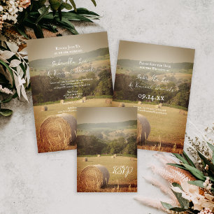 Round Hay Bales Farm Wedding RSVP