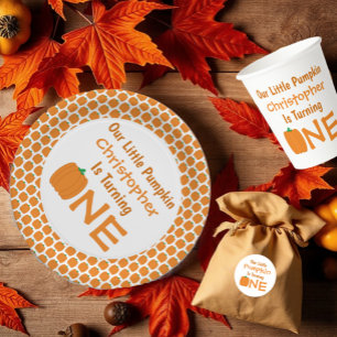Little Pumpkin 1st Birthday Classic Round Sticker
