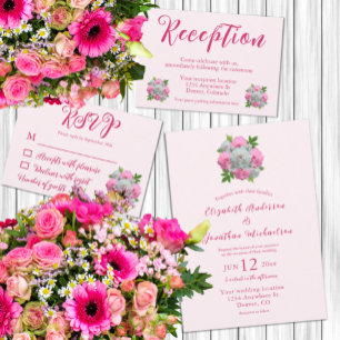 Peony Bouquet Wedding Return Address Return Address Label