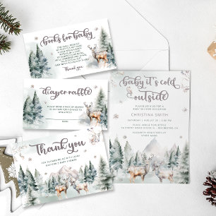 Baby It's Cold Outside Deer Magical Baby Shower  Invitation