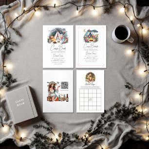 Luxury Gold Camp Bride Bachelorette Bingo Game
