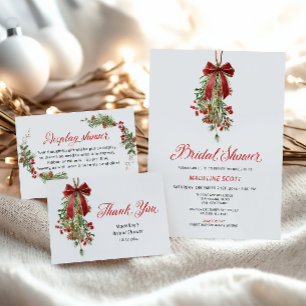 Festive Greenery Christmas Bridal Shower  Classic Round Sticker