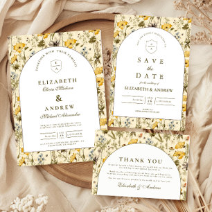 Timeless Floral Arch Wedding Invitation