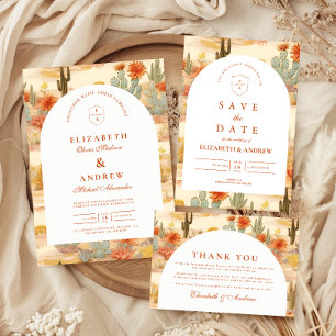 Terracotta Desert Romance Wedding Invitation