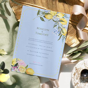 Pastel Citrus Watercolor Double Side Wedding  Menu