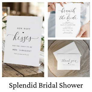 Luxury Bridal Shower Elegant Romantic Calligraphy  Invitation