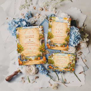 Spanish Courtyard Romance Wedding Save The Date