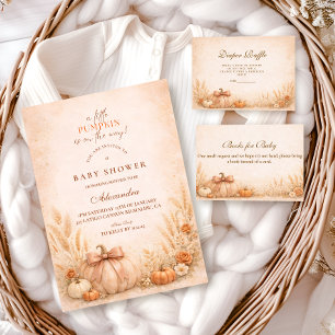 Coquette Bow Pumpkin Baby Shower Invitation